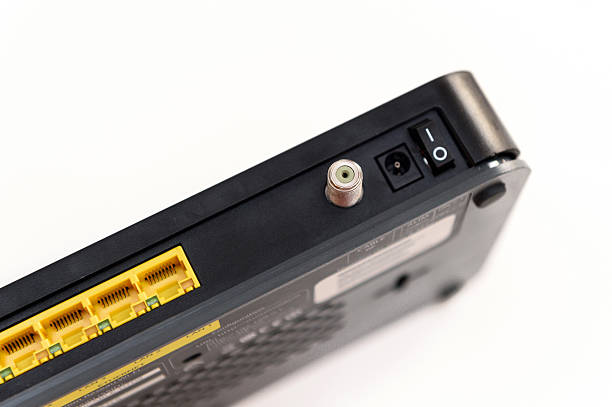 istock Detail of ADSL modem  internet provider 620976248