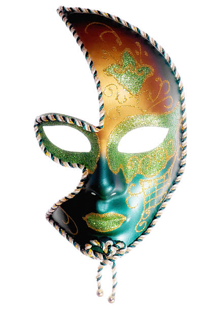 Venetian masks for Venice Carnival on white background stock photo