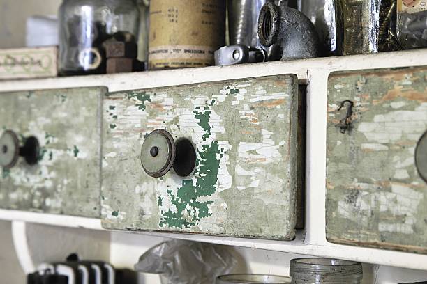 istock Vintage old wooden drawer 620989180