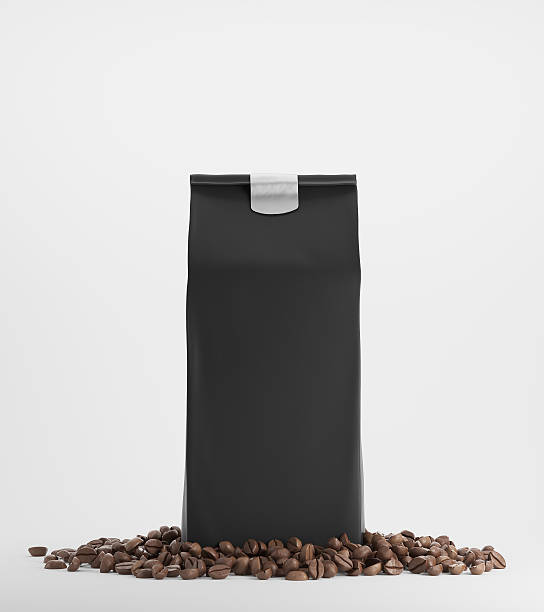 istock Black pack of coffee against white background 620991966