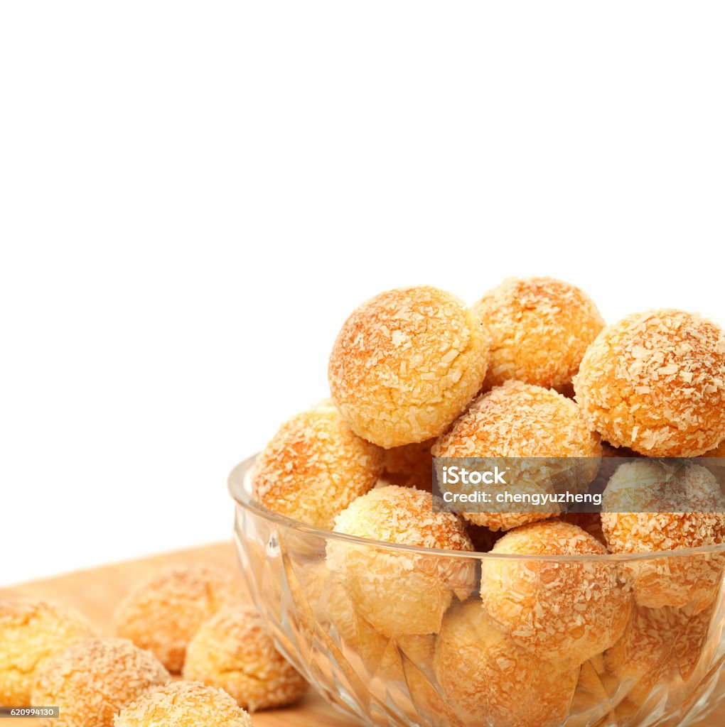 orange snowball cookies orange snowball cookies on the white background Baking Stock Photo