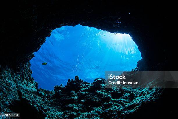 Cave Diving Stock Photo - Download Image Now - Cave, Underwater, Sea