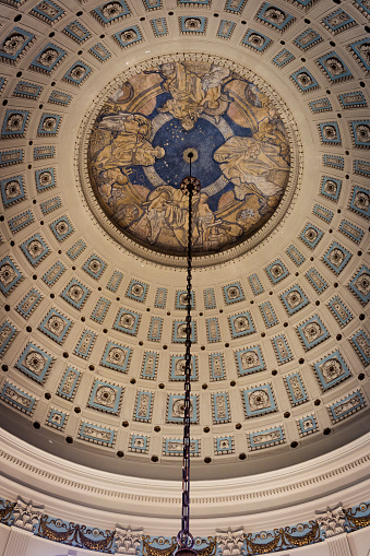 Dome ceiling in the Missouri State Capitol Building in Jefferson City, Missouri.