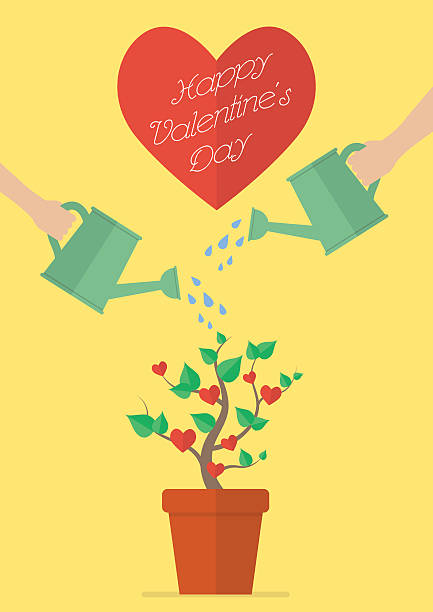 커플 급수 사랑 공장 - valentines day romance boyfriend vertical stock illustrations