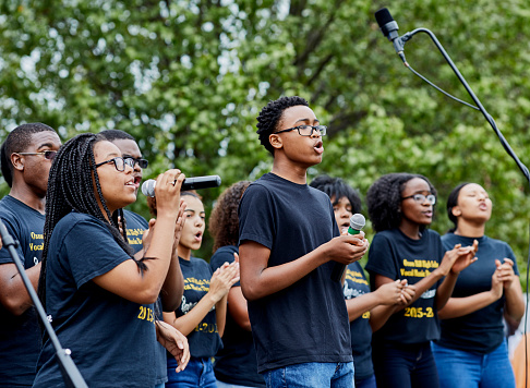 Ft. Washington, Maryland, United States - September 23, 2016: Oxon Hill High School Vocal Music Department performing at National Church of God on Bock Rd
