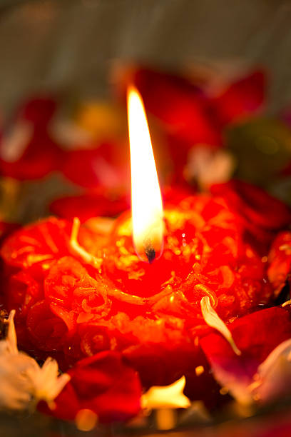 istock Diwali oil lamp lit up at night 621100508