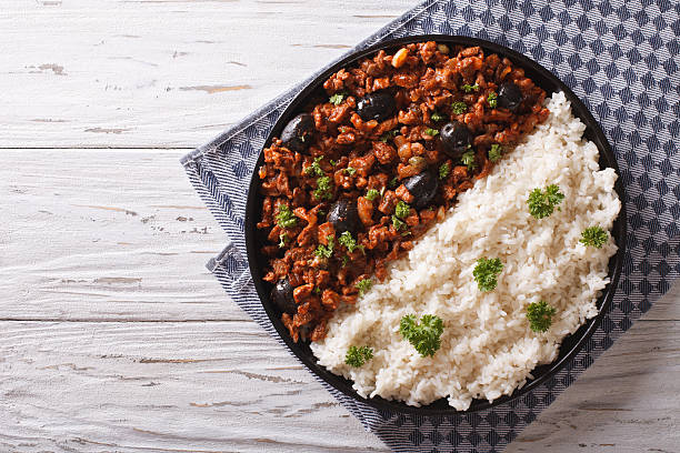 istock Picadillo a la habanera with rice on the table. Horizontal 621102270