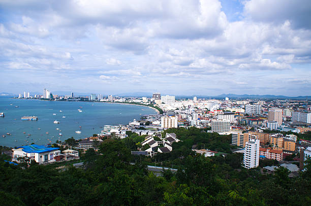 istock Pattaya beach on cloudy day 621103470