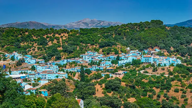 Juzcar the Smurf village, famous village of Andalucia for the filming of the movie: The Smurfs.