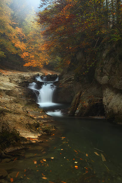 istock Cubo waterfall in autumn, at Irati forest 621109468