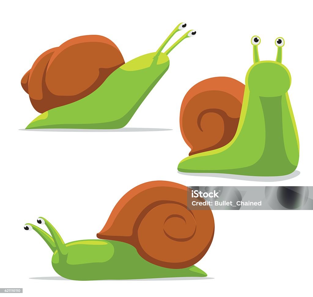 Cute Snail Poses Cartoon Vector Illustration Animal Character EPS10 File Format Snail stock vector