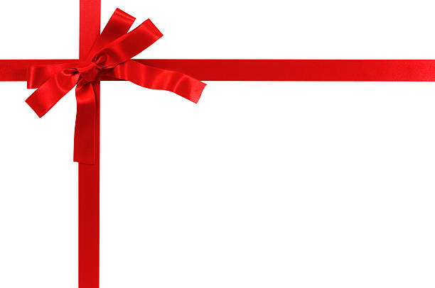 istock Red bow gift ribbon isolated on white 621110788