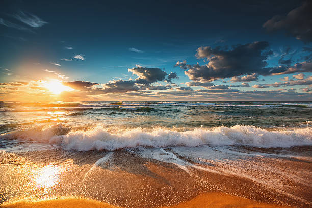 istock Beautiful sunrise over the sea 621110850