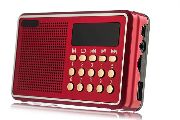 istock Retro old radio isolated on white 621112276