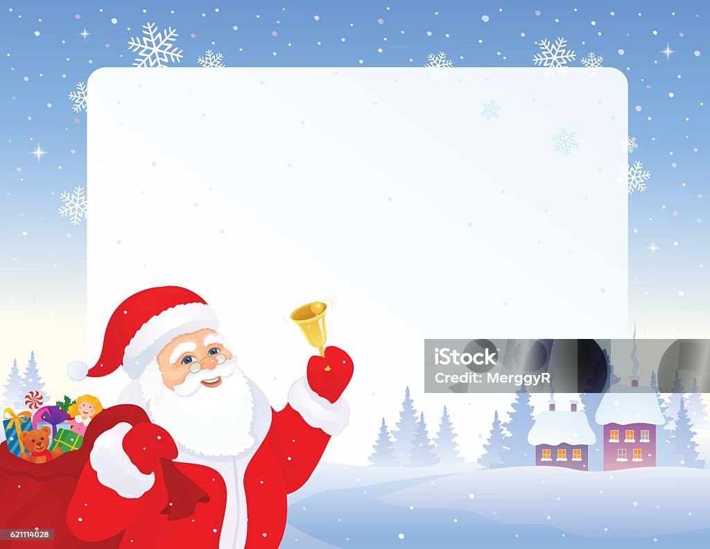 Santa Frame Background Santa Frame Stock Illustration - Download Image Now - Bag, Banner ...