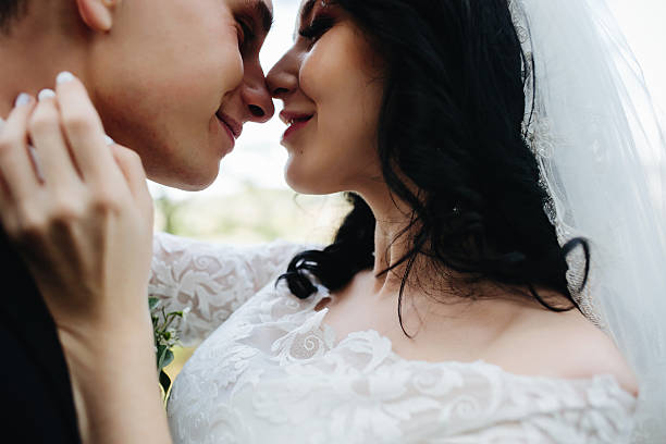 istock Bridal couple close to each other 621115008