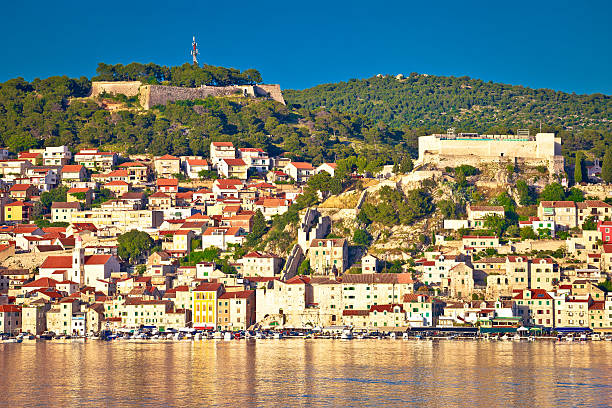istock Sibenik UNESCO world heritage town waterfront view 621115716