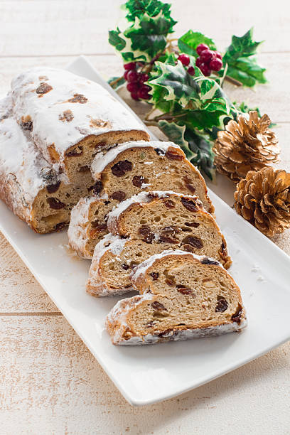 Cranberry Almond Stollen A Traditional German Christmas Fruit C Stock ...