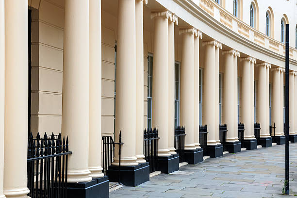 park crescent - townhouse england famous place local landmark - fotografias e filmes do acervo