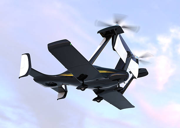 istock Autonomous flying drone taxi take off 621125134
