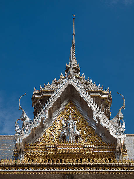 istock Roof gable Golden Thai style temple. 621130904