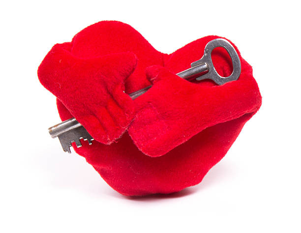 istock Soft toy heart with handles and a key 621134748