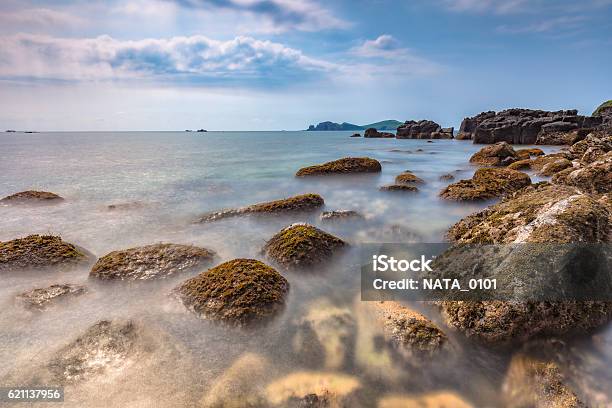 Landscape With Chagwido Island And Strange Volcanic Rocks View Stock Photo - Download Image Now