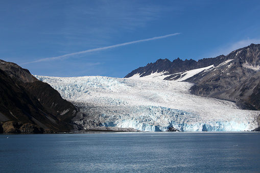 USA, Alaska, Kenai Mountains- 04.10.2015: in the front of the Aialik glacier in the bay of the same name