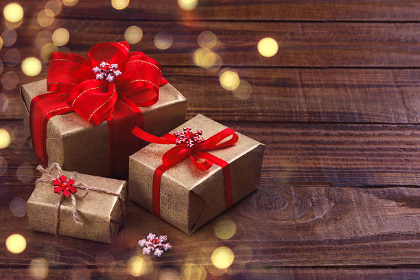 istock Christmas golden gift box 621141798