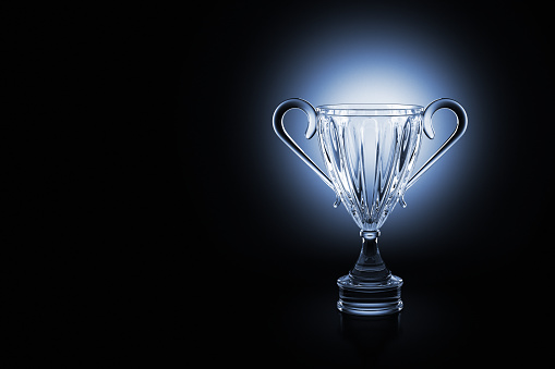 Glass award cup. 3D render