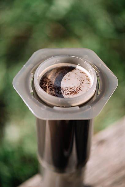 istock Fresh morning aeropressed coffee 621145206