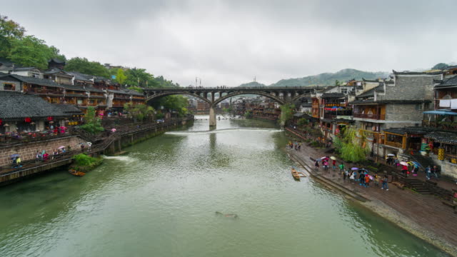 Time lapse of Fenghuang Ancient Town, Southwest of HuNan Province, China