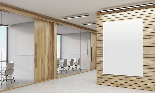 istock Two meeting rooms and poster 621227736