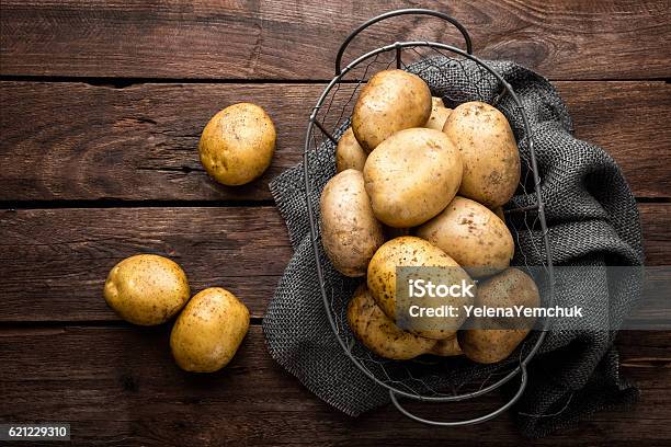 Potato Stock Photo - Download Image Now - Raw Potato, Yellow, Basket