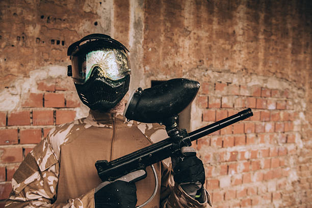 istock Close-Up Of A Paintball Player 621229868