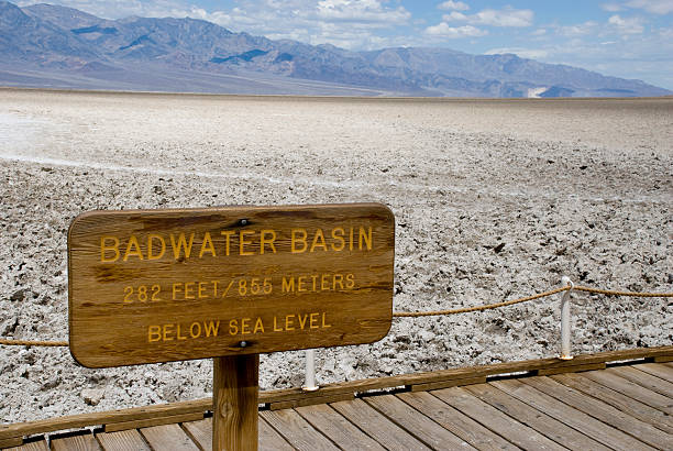 istock Badwater Basin Sign in Death Valley, California 621232148