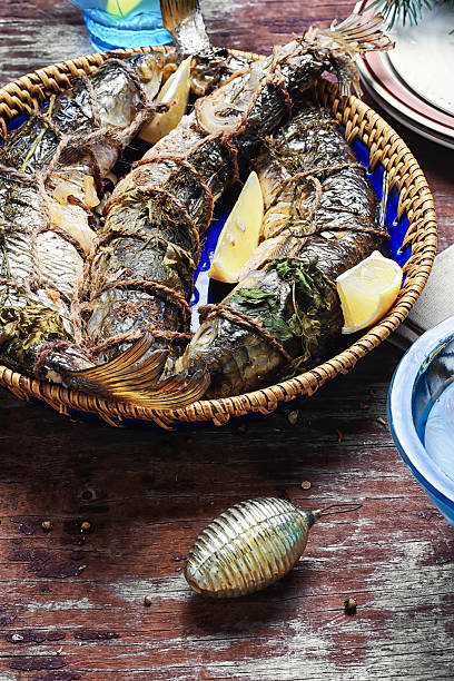 istock Christmas dish of roasted fish 621234750