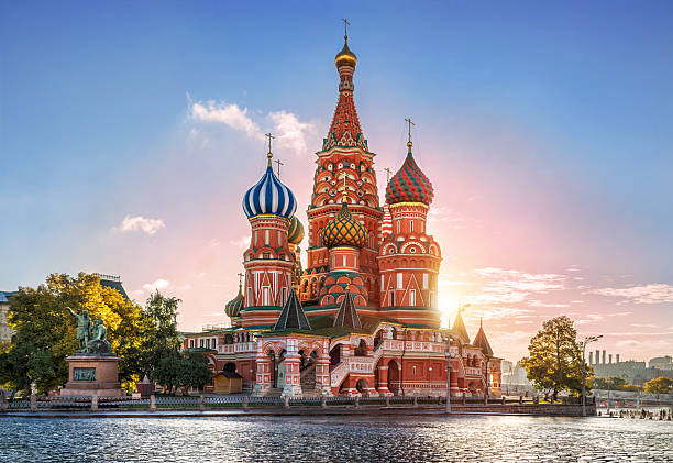 Autumn morning at the Cathedral Sunny autumn morning at St. Basil's Cathedral on Red Square monument photos stock pictures, royalty-free photos & images
