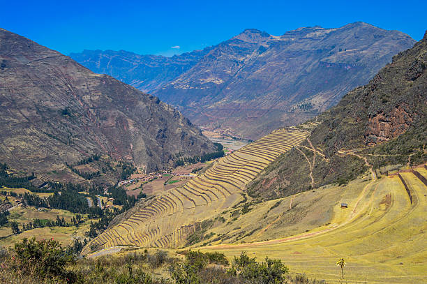 Inca terraces in the Sacred Valley - Pisac, Peru