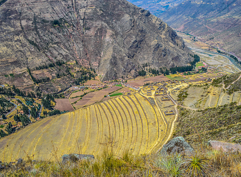 Inca terraces in the Sacred Valley - Pisac, Peru