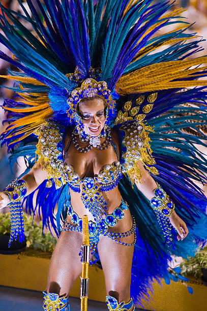 Rio de Janeiro, Brazil - February 15, 2010: Rio de Janeiro, Brazil - February 15, 2010: Samba school Unidos da Tijuca make his presentation in Sambodrome in Rio de Janeiro carnival. This is one of the most waited big event in town and attracts thousands of tourists from all over the world. The parade is happenning in two consecutive days and the samba schools are always trying their best to impress the judges.