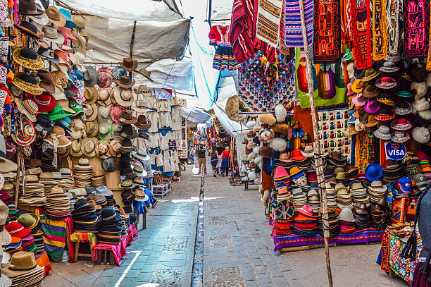 Typical Peruvian Street Market stock photo