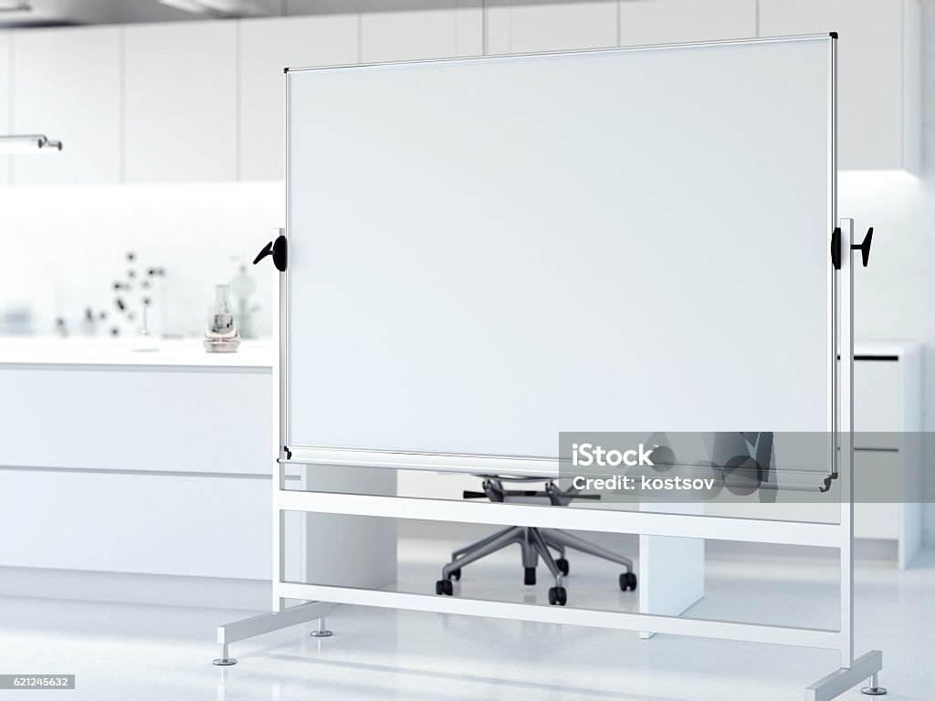 Lab Whiteboard Examples Blank Whiteboard In Modern Laboratory Interior 3d Rendering Stock Photo ...