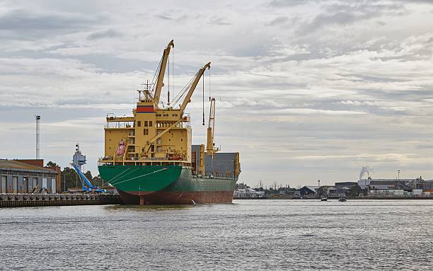 istock Industrial ships in port 621246930