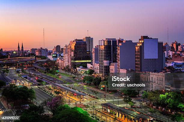 The 9th Of July Avenue Buenos Aires Argentina Stock Photo - Download Image Now - July, Number 9, Avenue