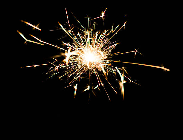 istock Christmas and newyear party sparkler on black 621250106