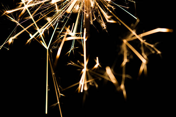 istock Christmas and newyear party sparkler on black 621250112
