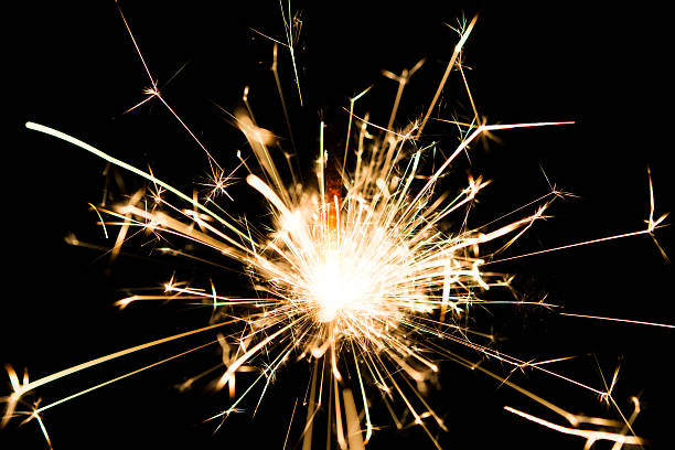 istock Christmas and newyear party sparkler on black 621250132