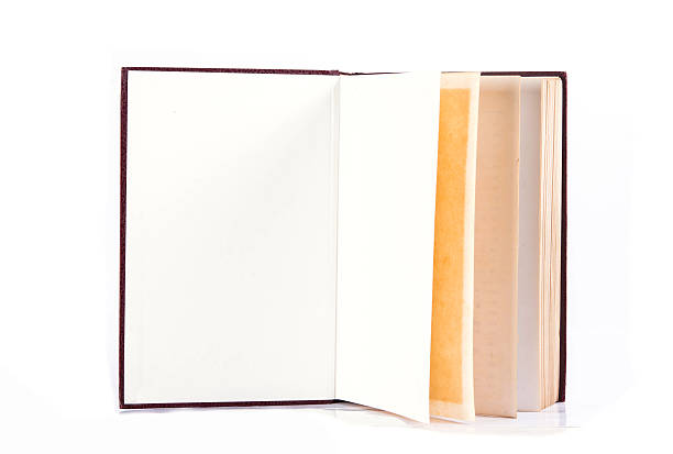 livro aberto, isolado em fundo branco - book photo album publication open imagens e fotografias de stock