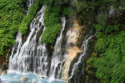 Biei Shirahibe Falls in Summer
